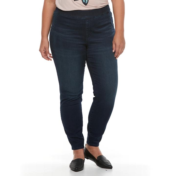 Plus Size Women's Apt. 9&reg; Pull-on Skinny Jean, Size: 22w Short, Dark Blue