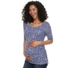 Maternity A:glow Scoopneck Ruched Tee, Women's, Size: S-mat, Drk Purple
