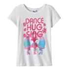 Girls 7-16 Dreamworks Trolls Poppy, Satin & Chenille Dance Hug Sing Graphic Tee, Girl's, Size: Small, White