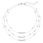 Simulated Pearl Multi Strand Necklace, Women's, White Oth