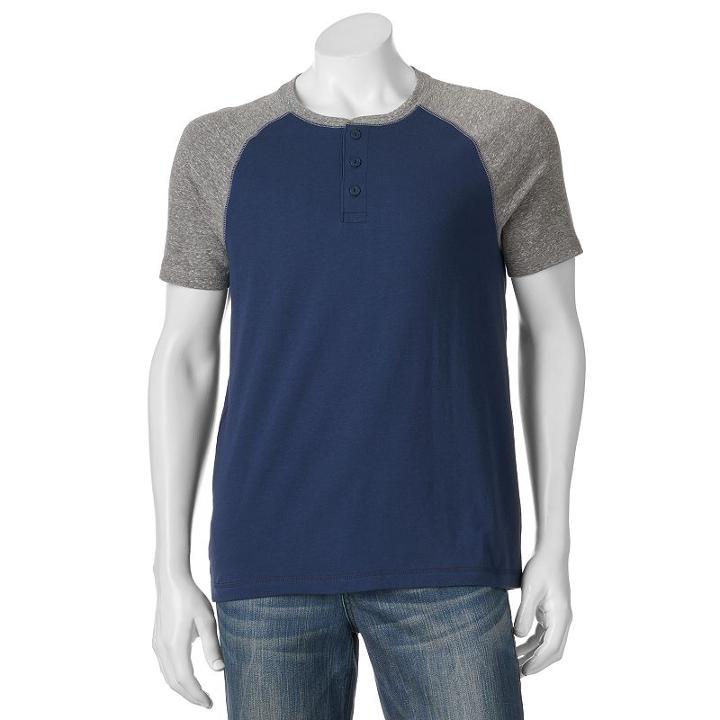 Men's Sonoma Goods For Life&trade; Flexwear Classic-fit Henley, Size: Xl, Med Grey