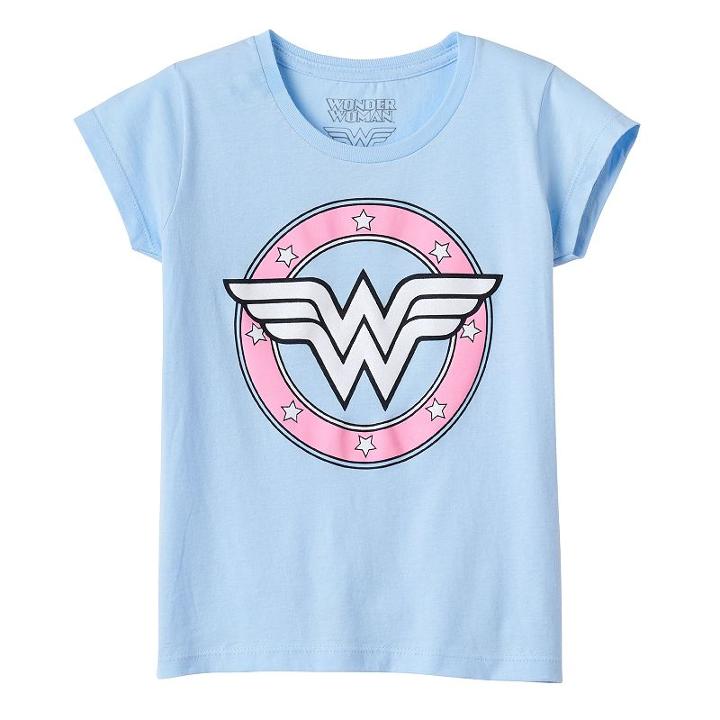 Girls 7-16 Dc Comics Wonder Woman Logo Graphic Tee, Girl's, Size: Large, Light Blue