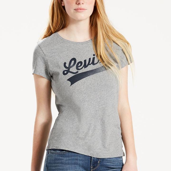 Women's Levi's&reg; Script Tee, Size: Small, Grey