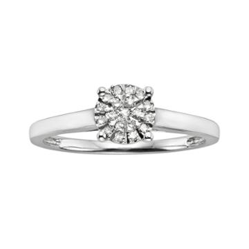 Diamond Brilliance Sterling Silver 1/8-ct. T.w. Diamond Ring, Women's, Size: 8, White