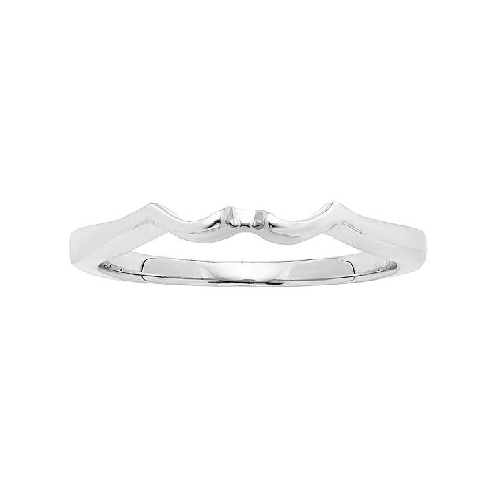 14k White Gold Shadow Wedding Ring, Women's, Size: 8.50