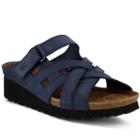 Spring Step Sabra Women's Wedge Footbed Sandals, Size: 37, Blue (navy)