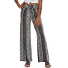 Juniors' Joe B Mid-rise Printed Peached Wide-leg Pants, Teens, Size: Large, Grey