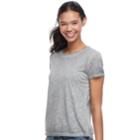 Juniors' Mudd&reg; Crewneck Short Sleeve Tee, Teens, Size: Medium, Grey (charcoal)