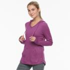 Women's Tek Gear V-neck Fleece Hoodie, Size: Medium, Med Purple