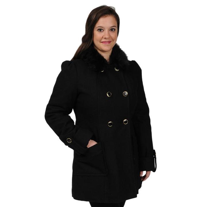 Excelled, Plus Size Wool-blend Walker Coat, Women's, Size: 1xl, Black
