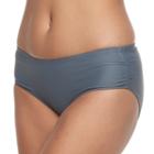 Women's Free Country Ruched Scoop Bikini Bottoms, Size: Small, Med Grey