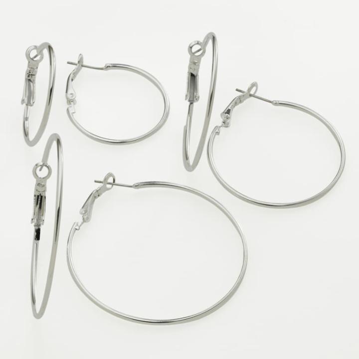 Mudd Silver-tone Hoop Earring Set, Women's, Grey