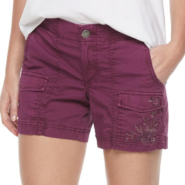 Women's Sonoma Goods For Life&trade; Cargo Shorts, Size: 10, Dark Red