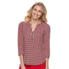 Women's Dana Buchman Knit Henley Top, Size: Medium, Dark Red