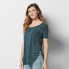 Women's Sonoma Goods For Life&trade; Marled Scoopneck Tee, Size: Small, Dark Blue