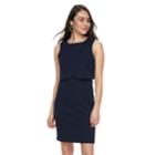 Women's Nina Leonard Popover Shift Dress, Size: Large, Blue (navy)