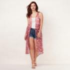 Women's Lc Lauren Conrad Scattered Blooms Vest, Red