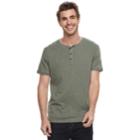 Men's Apt. 9&reg; Modern-fit Slubbed Henley, Size: Xxl, Med Green