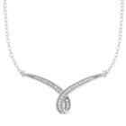 1/4 Carat T.w. Diamond 10k White Gold Ribbon Necklace, Women's, Size: 18