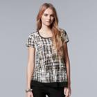 Women's Simply Vera Vera Wang Crinkle Tee, Size: Xs, Oxford