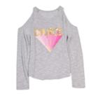 Girls 7-16 & Plus Size Harper & Elliott Cold Shoulder Graphic Tee, Size: Small, Light Grey