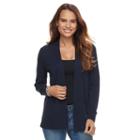 Petite Croft & Barrow&reg; Open-front Cardigan, Women's, Size: S Petite, Blue