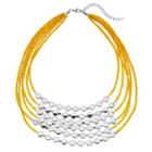Yellow Bead Multi Strand Statement Necklace, Women's