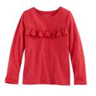 Girls 4-10 Jumping Beans&reg; Ruffle Yoke Tee, Size: 6, Med Red