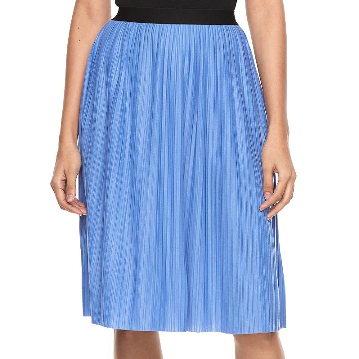 Women's Apt. 9&reg; Pleated Skirt, Size: Medium, Blue (navy)