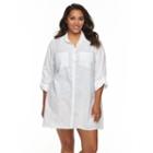 Plus Size Apt. 9&reg; Roll-tab Slubbed Cover-up, Women's, Size: 2xl, White
