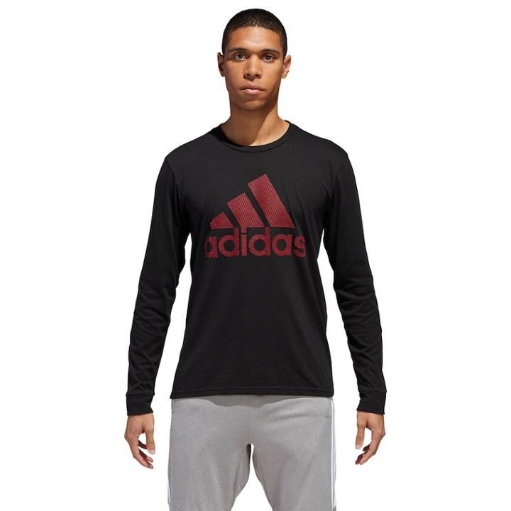 Men's Adidas Mesh Logo Tee, Size: Small, Black