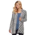 Women's Sonoma Goods For Life&trade; Textured Metallic Cardigan, Size: Medium, Black