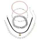 Mudd&reg; Flower, Faux Suede, Tattoo & Beaded Choker Necklace Set, Teens, Multicolor