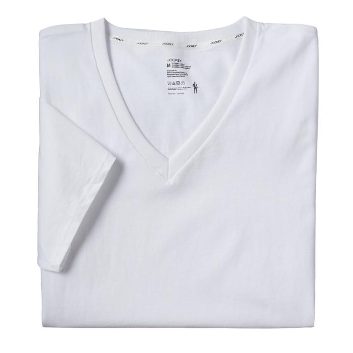 Men's Jockey&reg; 3-pack Staycool+&trade; V-neck Tees, Size: Large, White