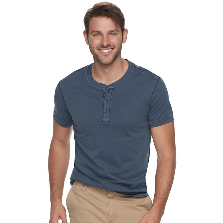 Men's Sonoma Goods For Life&trade; Classic-fit Supersoft Henley, Size: Medium, Blue