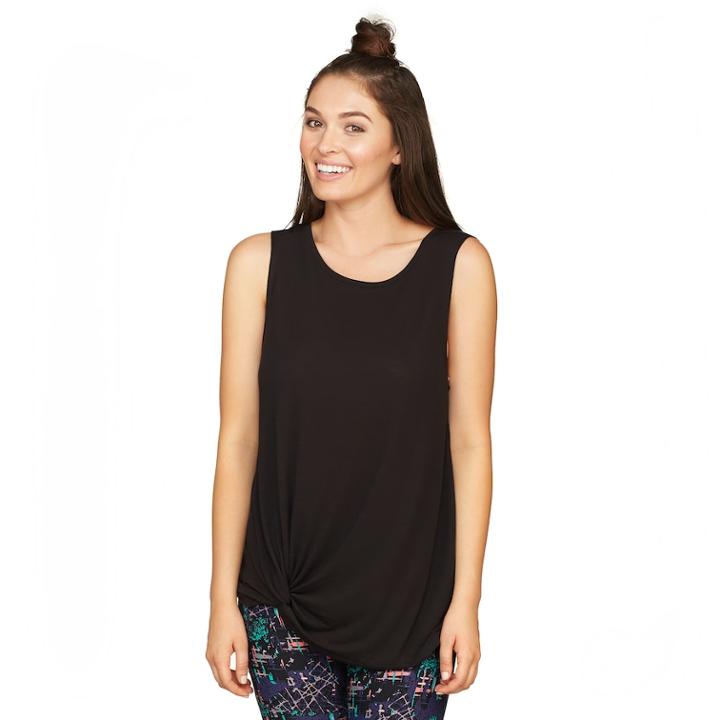 Women's Colosseum Oasis Twist Hem Tank, Size: Small, Black