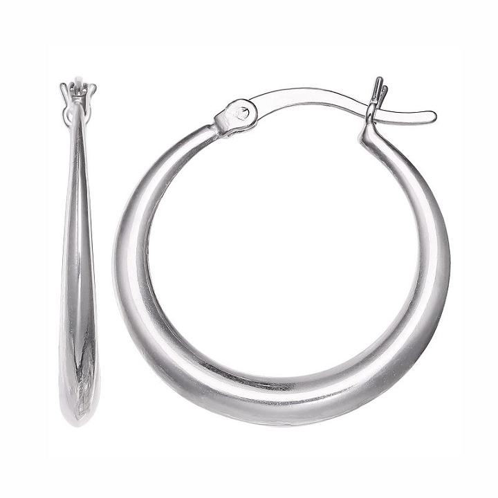 Primrose Sterling Silver Graduated Hoop Earrings, Women's, Grey