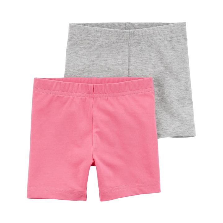 Girls 4-8 Carter's 2-pk. Biker Shorts, Size: 7, Pink Gray