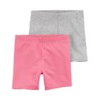Girls 4-8 Carter's 2-pk. Biker Shorts, Size: 7, Pink Gray