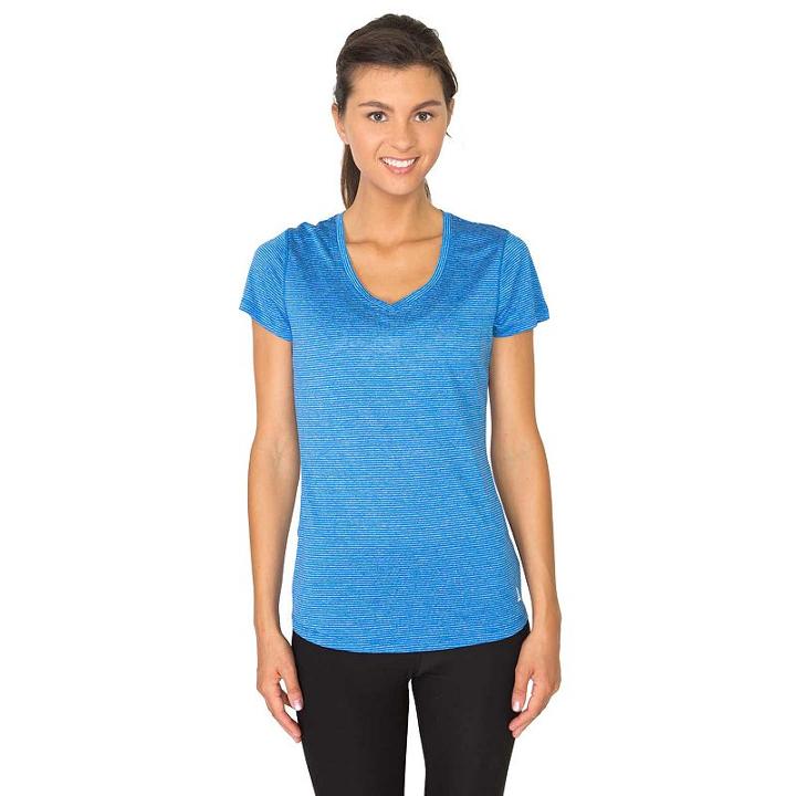 Women's Rbx Striped Heather Tee, Size: Large, Brt Blue