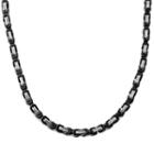 Stainless Steel And Black Immersion-plated Stainless Steel Necklace - Men, Size: 22, Grey