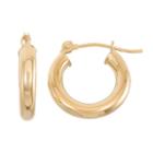 14k Gold Tube Hoop Earrings - 20 Mm, Women's, Yellow