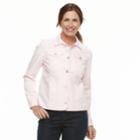 Women's Croft & Barrow&reg; Button-down Jacket, Size: Medium, Brt Pink
