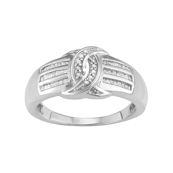 Sterling Silver 1/4 Carat T.w. Diamond Ring, Women's, Size: 7, White