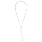 Sterling Silver Cubic Zirconia Bolo Necklace, Women's, White