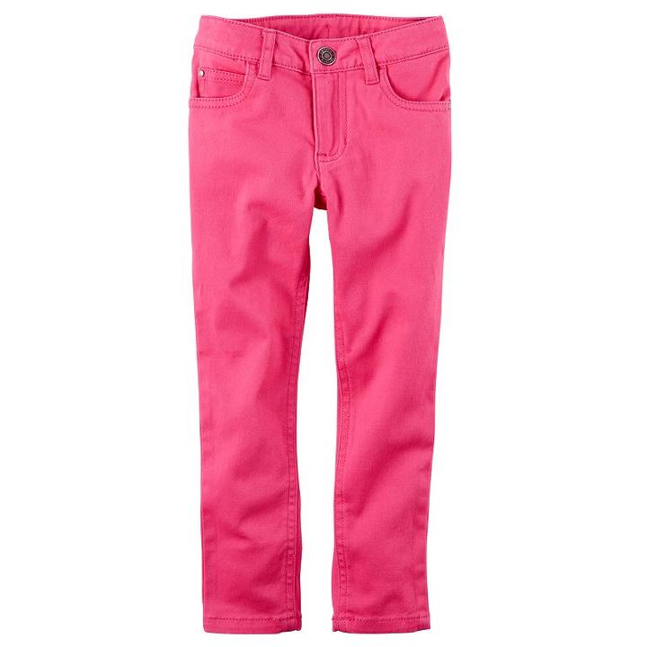 Girls 4-6x Carter's Pink Skinny Stretch Twill Pants, Girl's, Size: 7