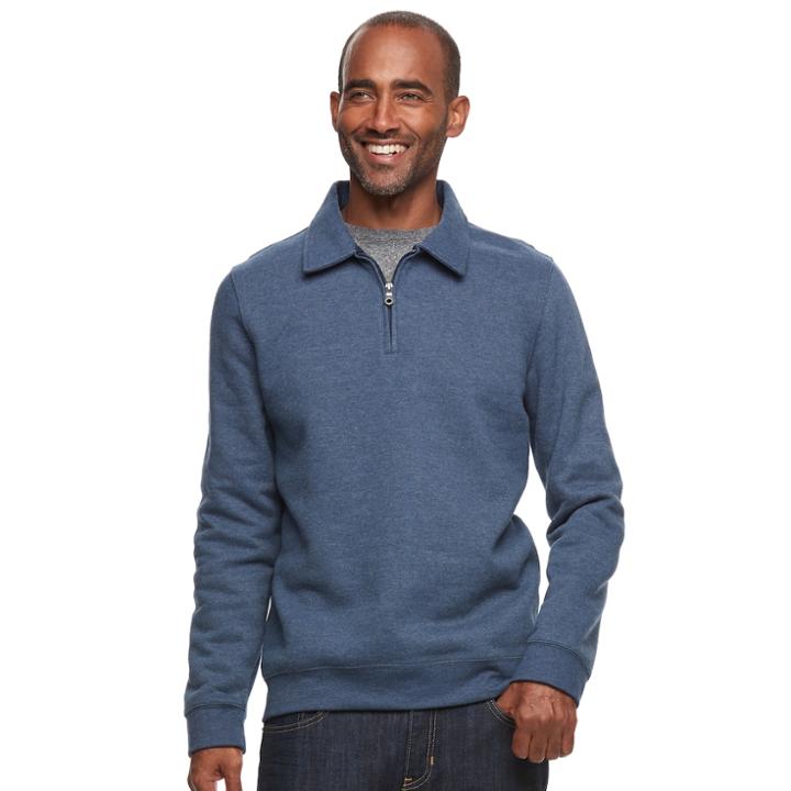Men's Croft & Barrow&reg; Classic-fit Stretch Fleece Quarter-zip Pullover, Size: Xxl, Dark Blue