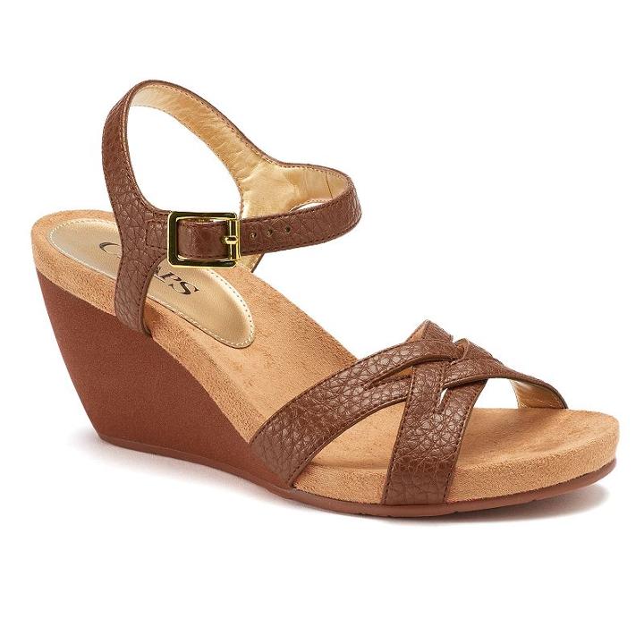 Chaps Reine Women's Wedge Sandals, Size: 9.5 B, Brown