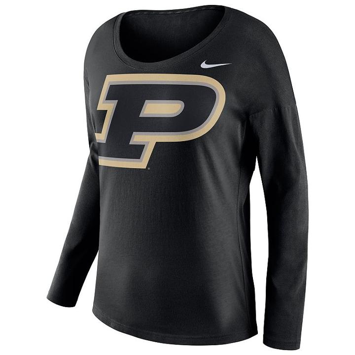 Women's Nike Purdue Boilermakers Tailgate Long-sleeve Top, Size: Xl, Black