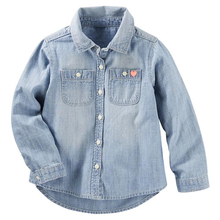 Girls 4-8 Oshkosh B'gosh&reg; Denim Button-front Shirt, Girl's, Size: 8, Blue Other
